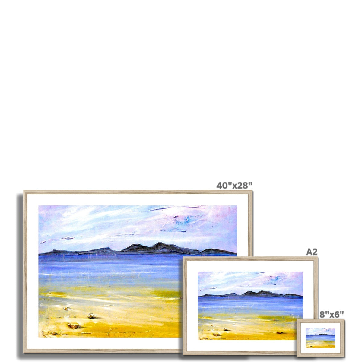 40x28 Framed Camusdarach Beach Arisaig Pastel Landscape Print