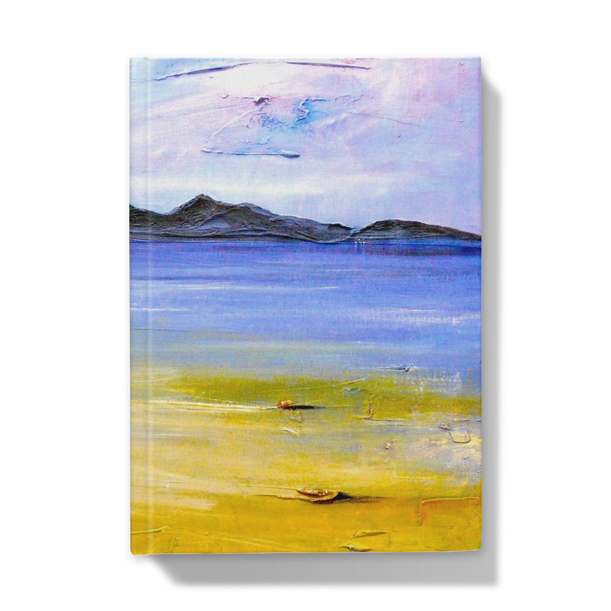 Blue yellow abstract Camusdarach Beach Arisaig journal cover art