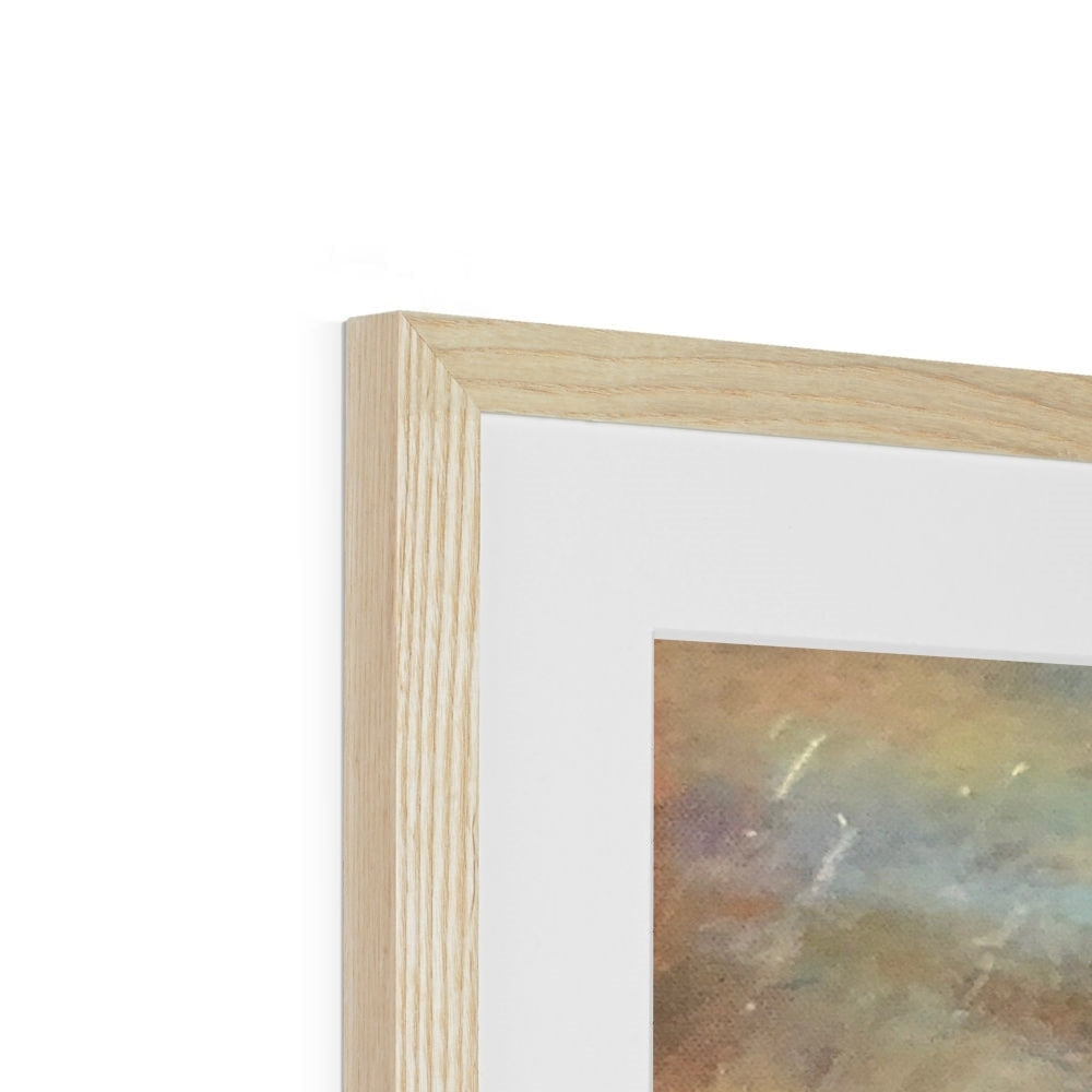 Castle Stalker Twilight abstract print in light oak frame with white matting