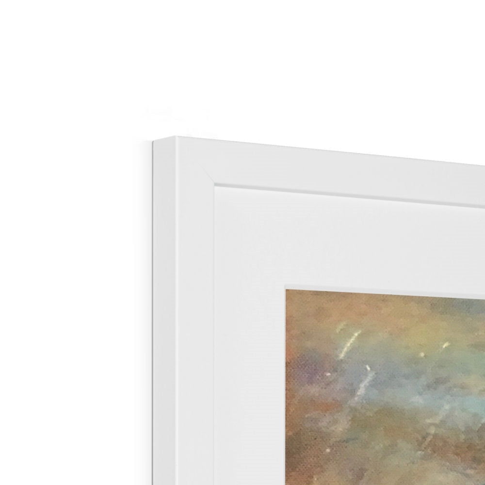 Castle Stalker Twilight abstract art print in white matted rectangular frame