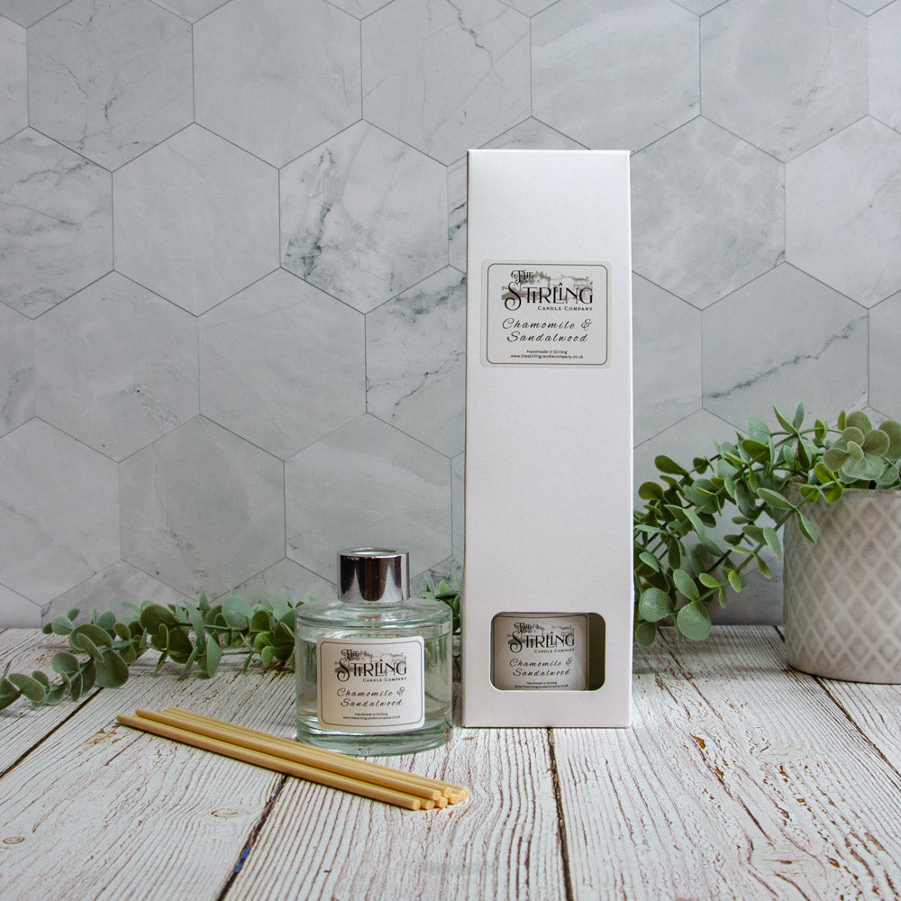 Chamomile & Sandalwood 100ml diffuser bottle by Stirling Candle Company