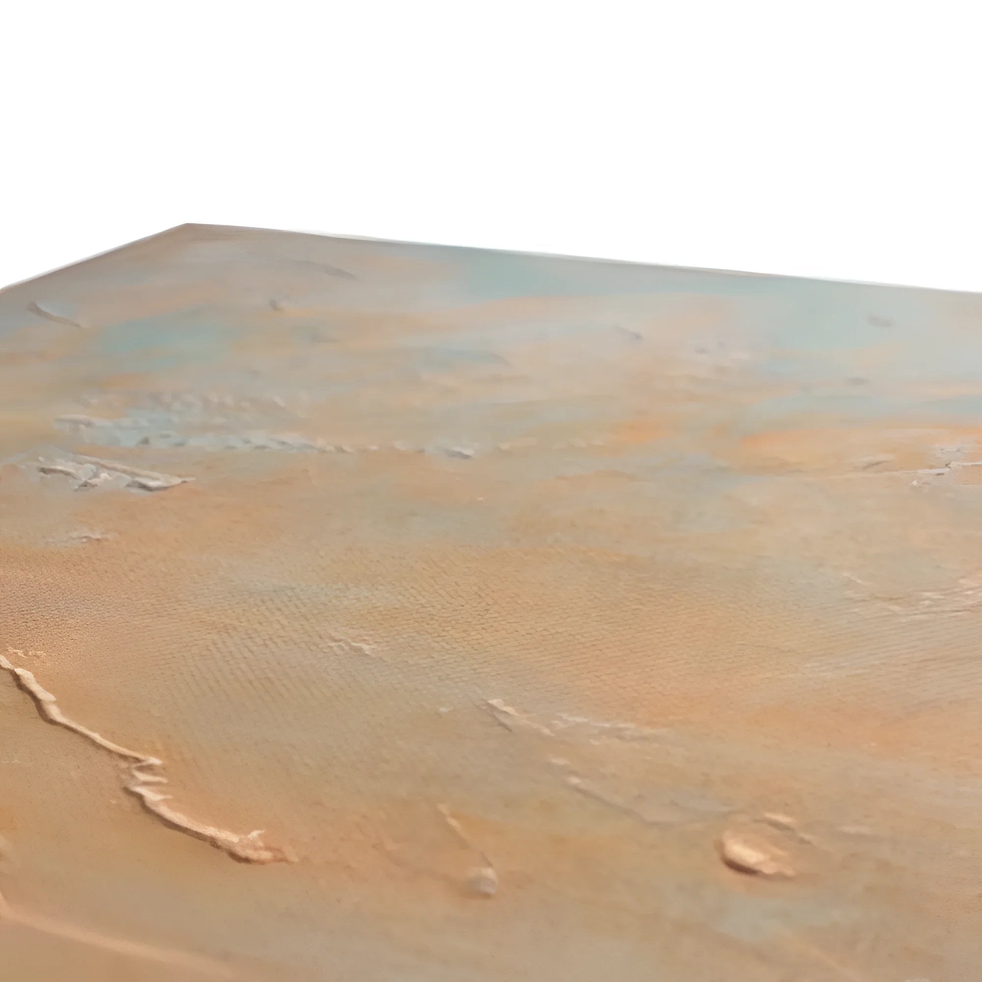 Textured abstract painting with earthy tones and hints of blue on Cloch Lighthouse Dawn Canvas