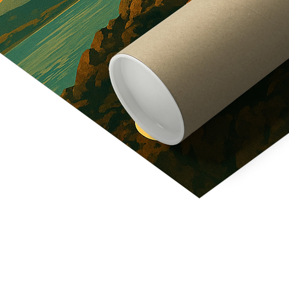Brown Cardboard Tube with Gold End Cap for Cloch Lighthouse Gourock Fine Art Print
