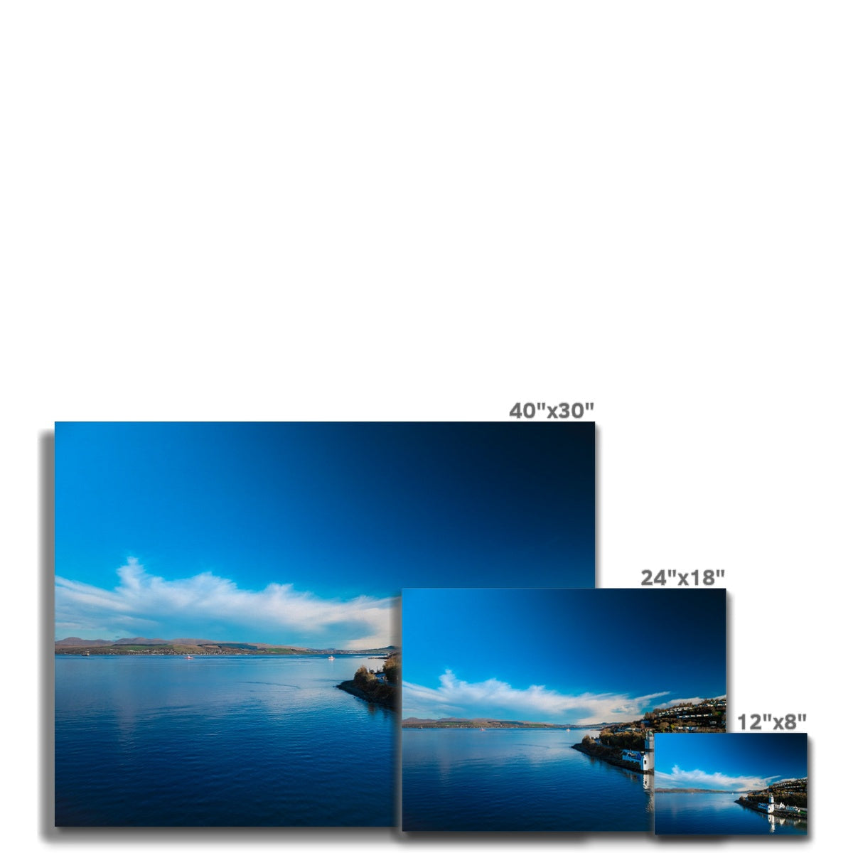 Cloch Lighthouse serene blue landscape canvas print 40x30 inches