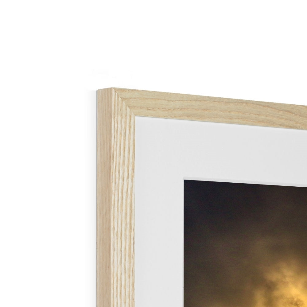 Light oak frame with white mat for Clyde Seagull Sunset art print