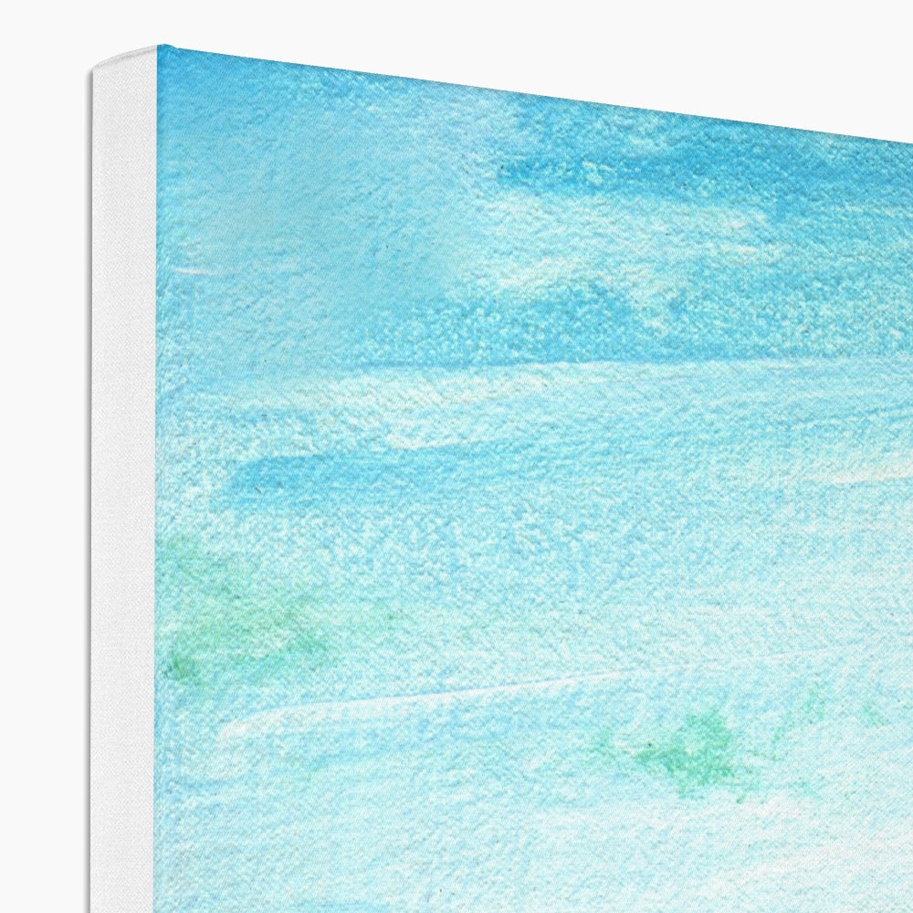Blue and green abstract art on A Clyde Summer Day canvas print
