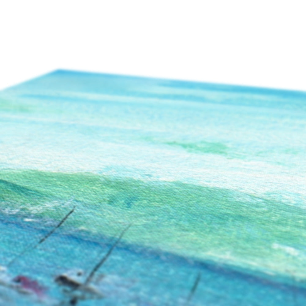Blue and green abstract textured canvas print of A Clyde Summer Day