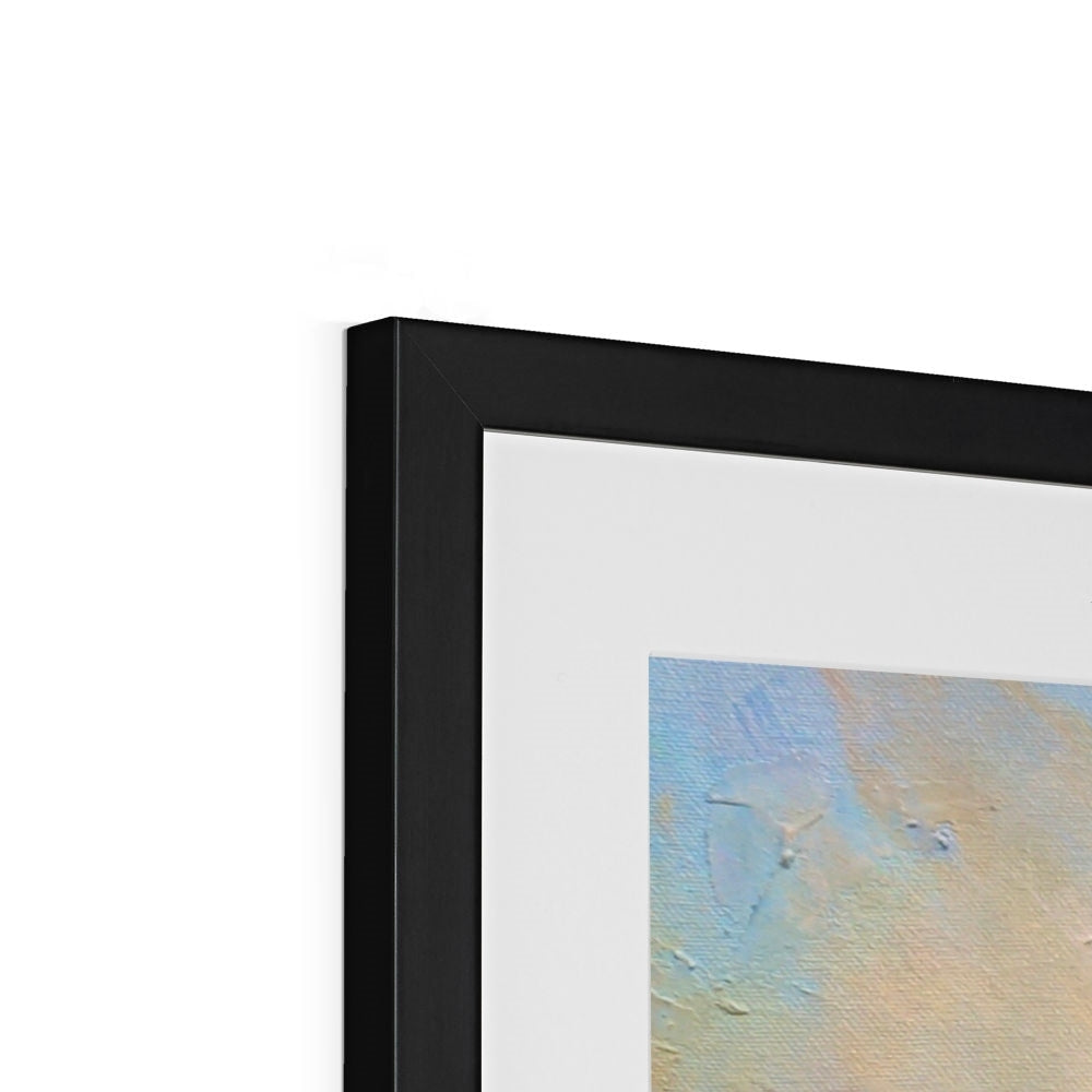 Black matte frame with white mat and Clyde Summer Storm Clouds textured artwork