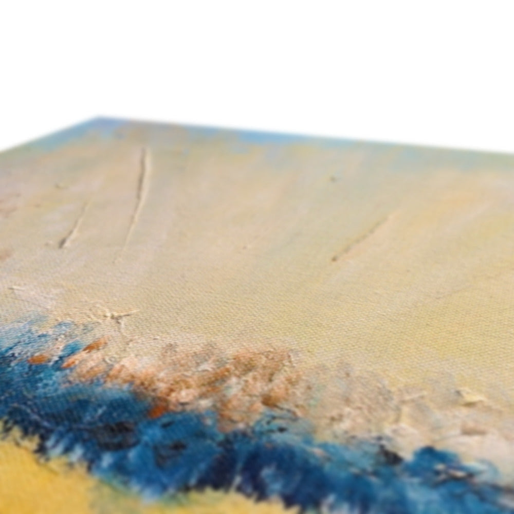 Clyde Summer Storm Clouds canvas with sand dune art and textured blue base
