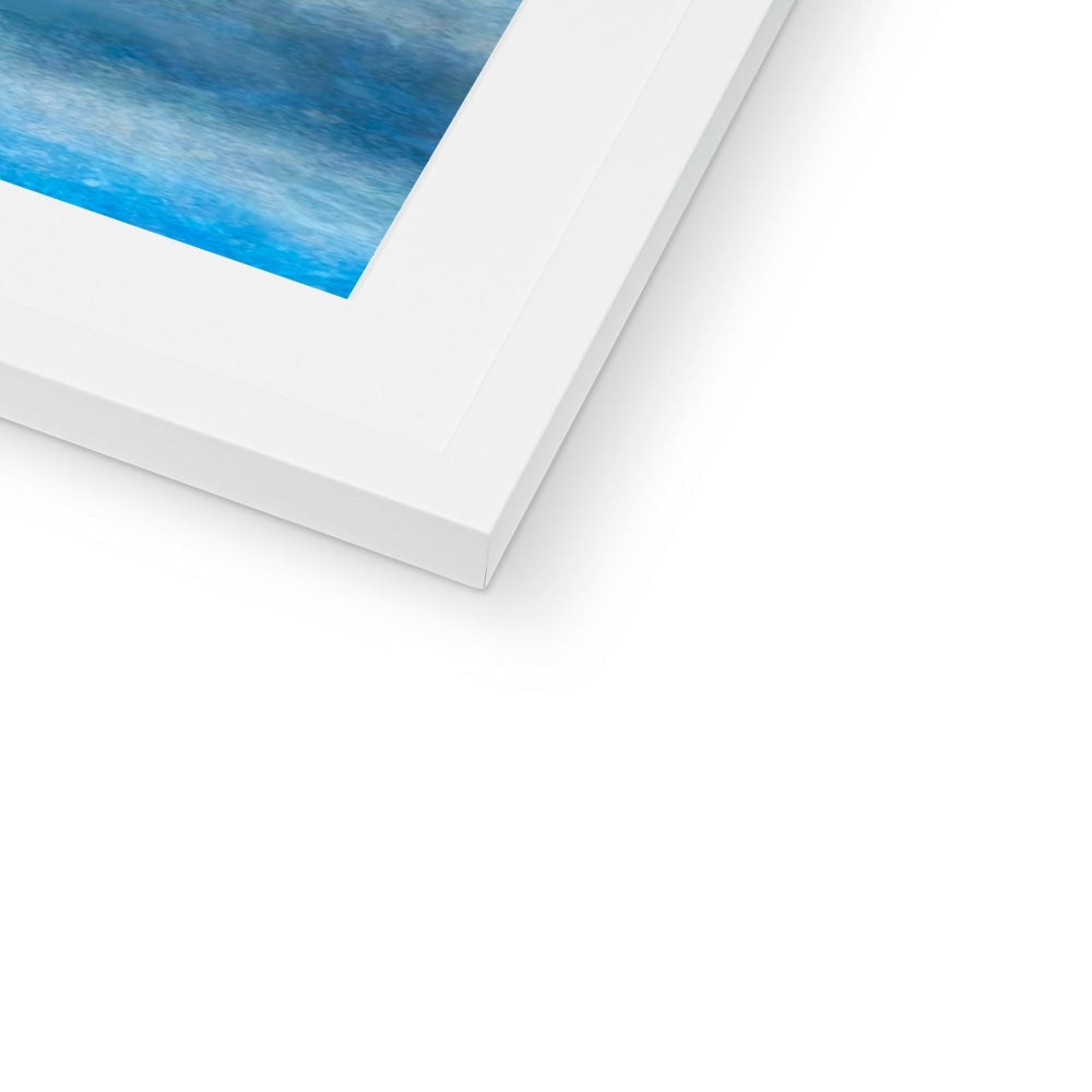 Clyde Winter Morning Moon framed print in white matted frame