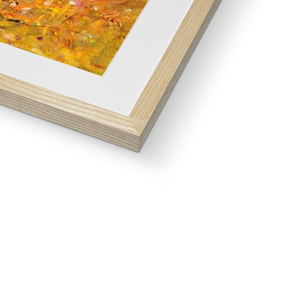 Colorful abstract painting in wooden frame with white mat, The Cobbler Art Prints