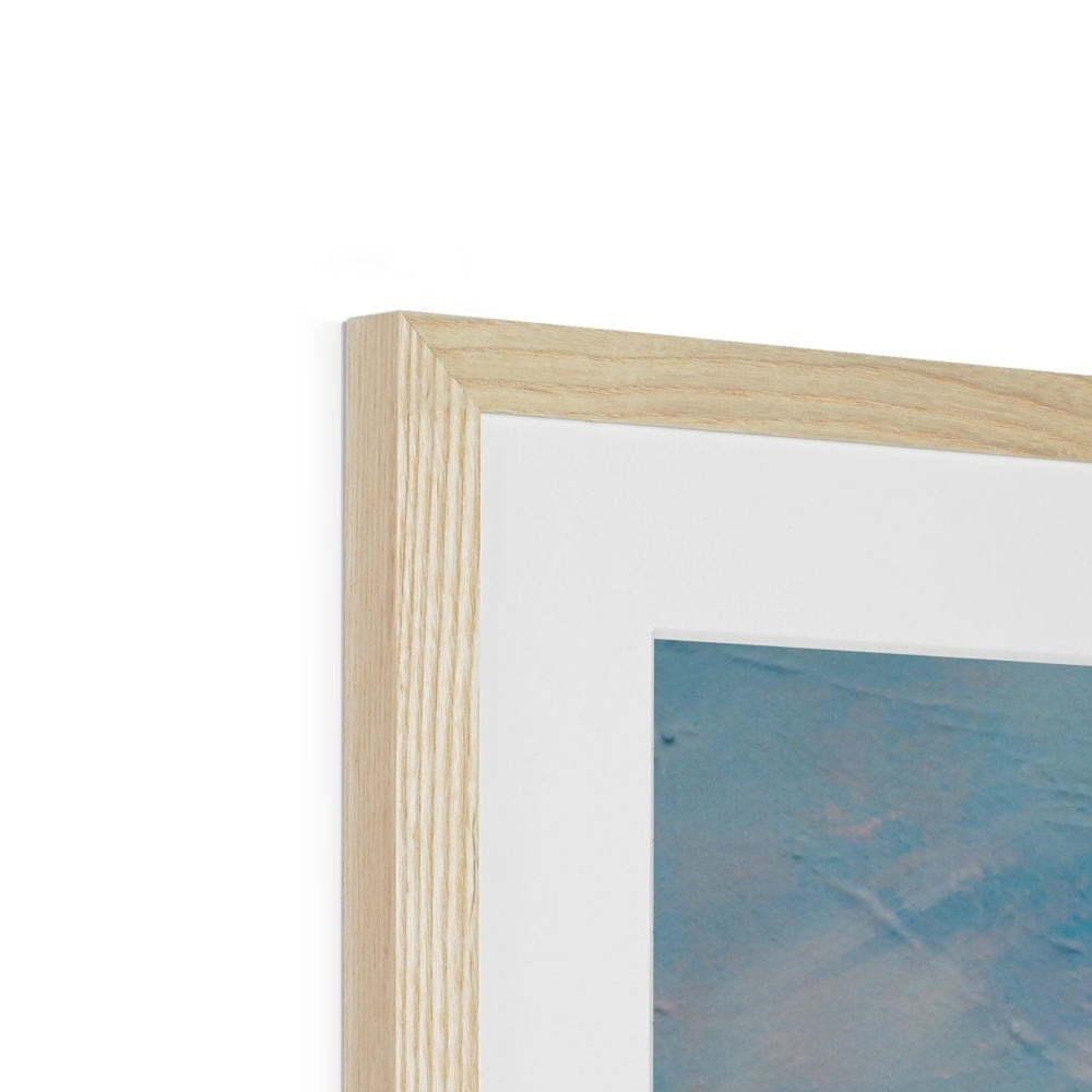 Light oak frame with white mat and blue beach watercolor from The Cobbler ii