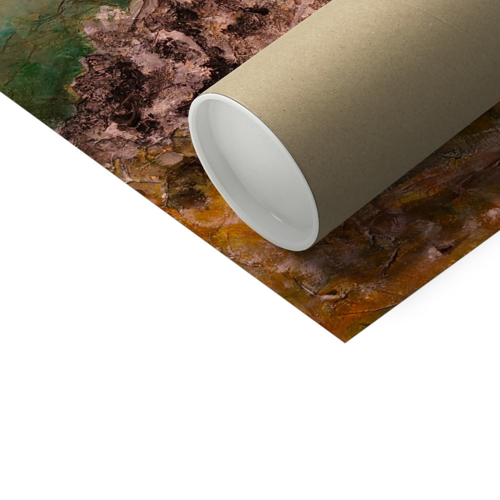 Brown and green map wrapping paper tube for The Cobbler ii Artist Proof Print