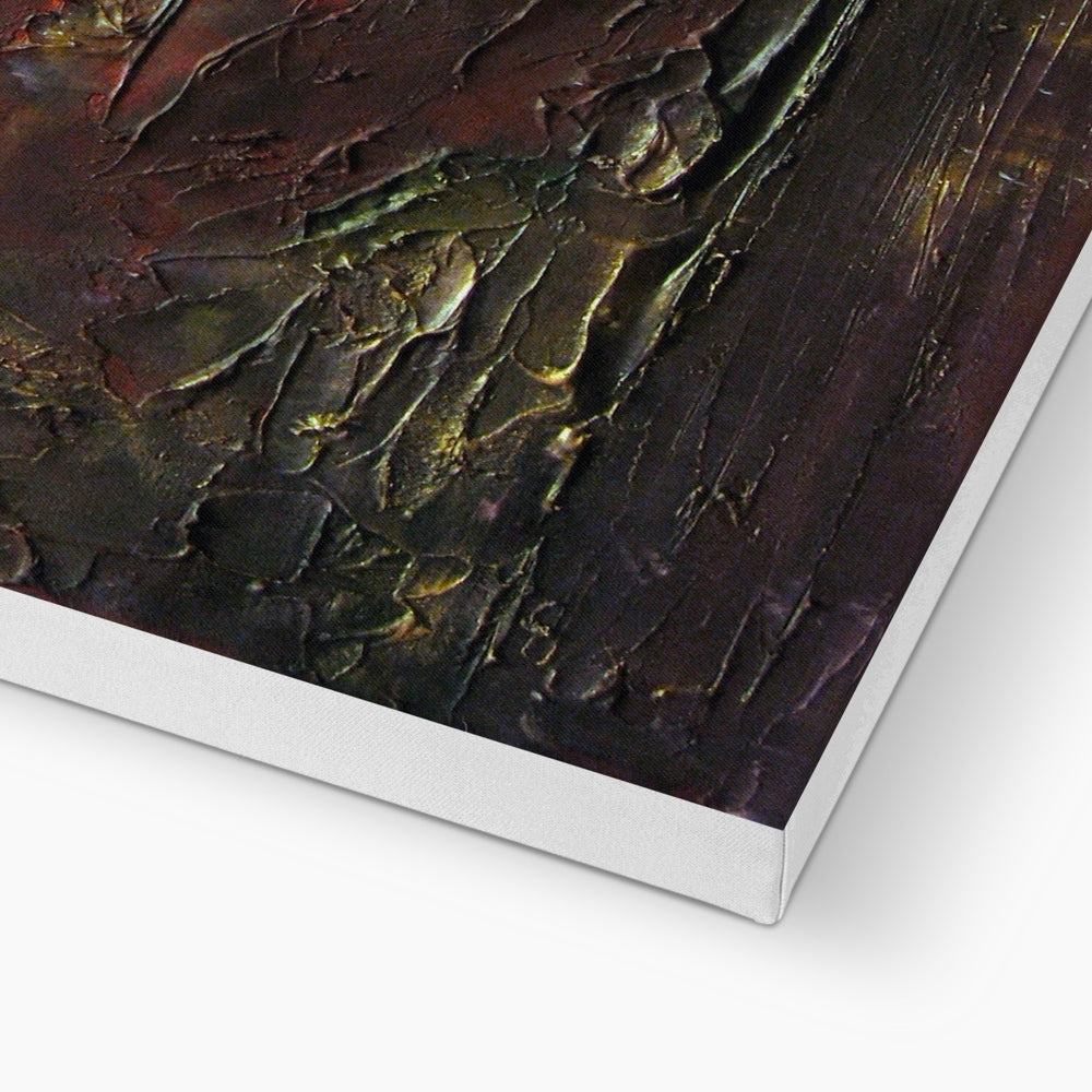 Corniglia Dusk Italy canvas print with textured surface and earthy tones