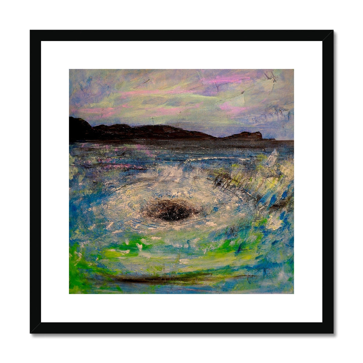 Framed abstract landscape of a stormy sea in The Corryvreckan Whirlpool print