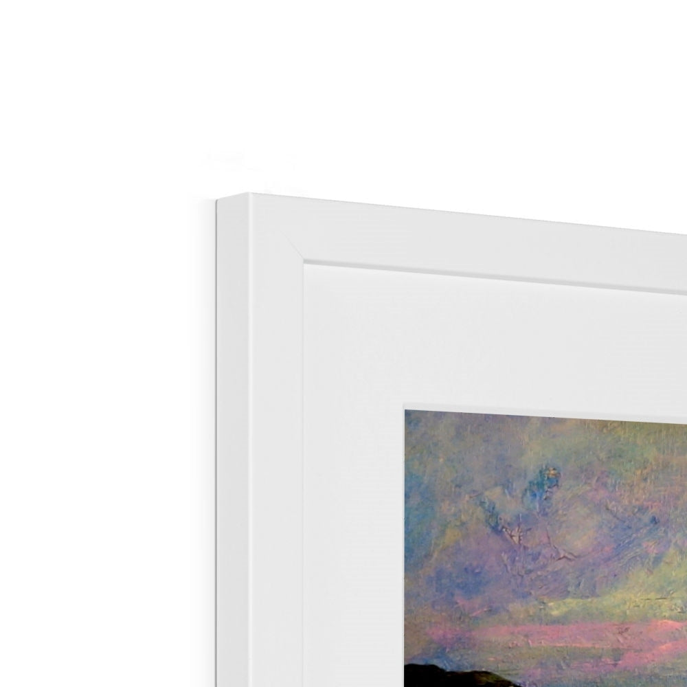 Impressionistic landscape painting corner in white frame for The Corryvreckan Whirlpool print