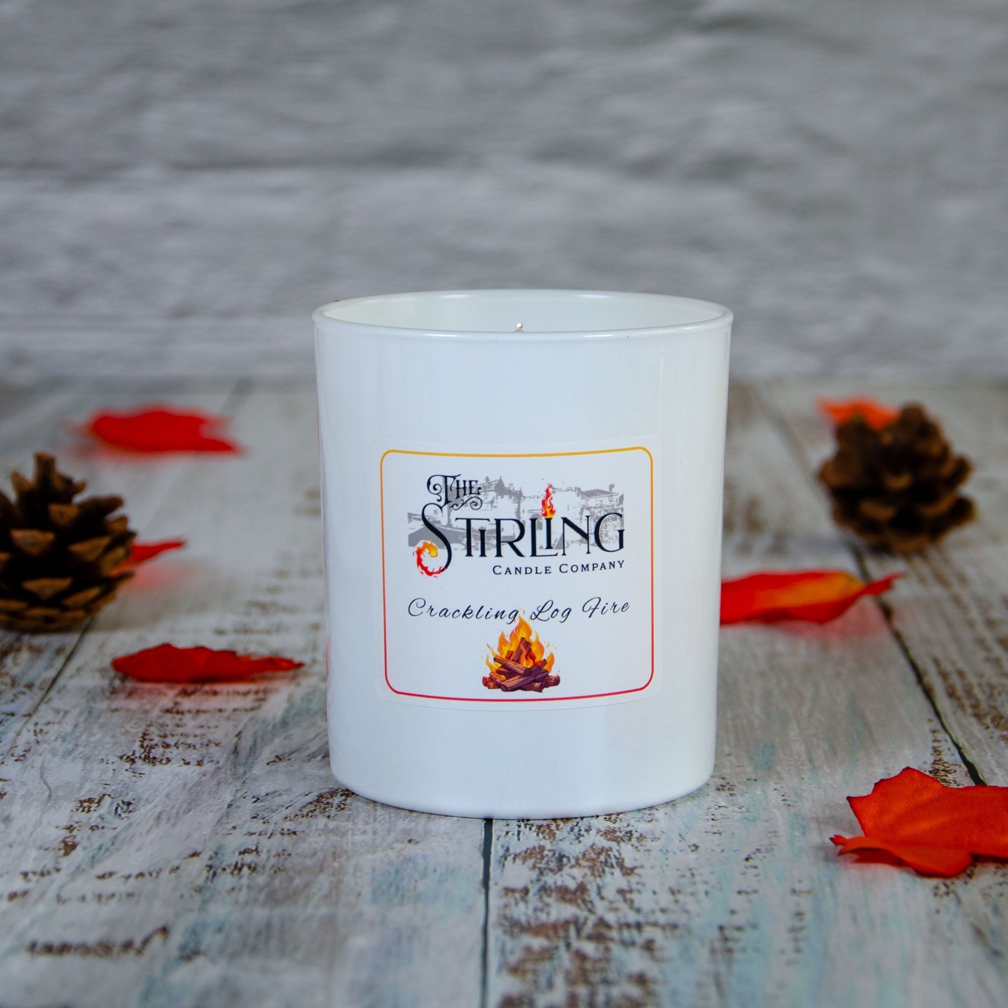 Crackling Log Fire large candle from The Stirling Candle Company