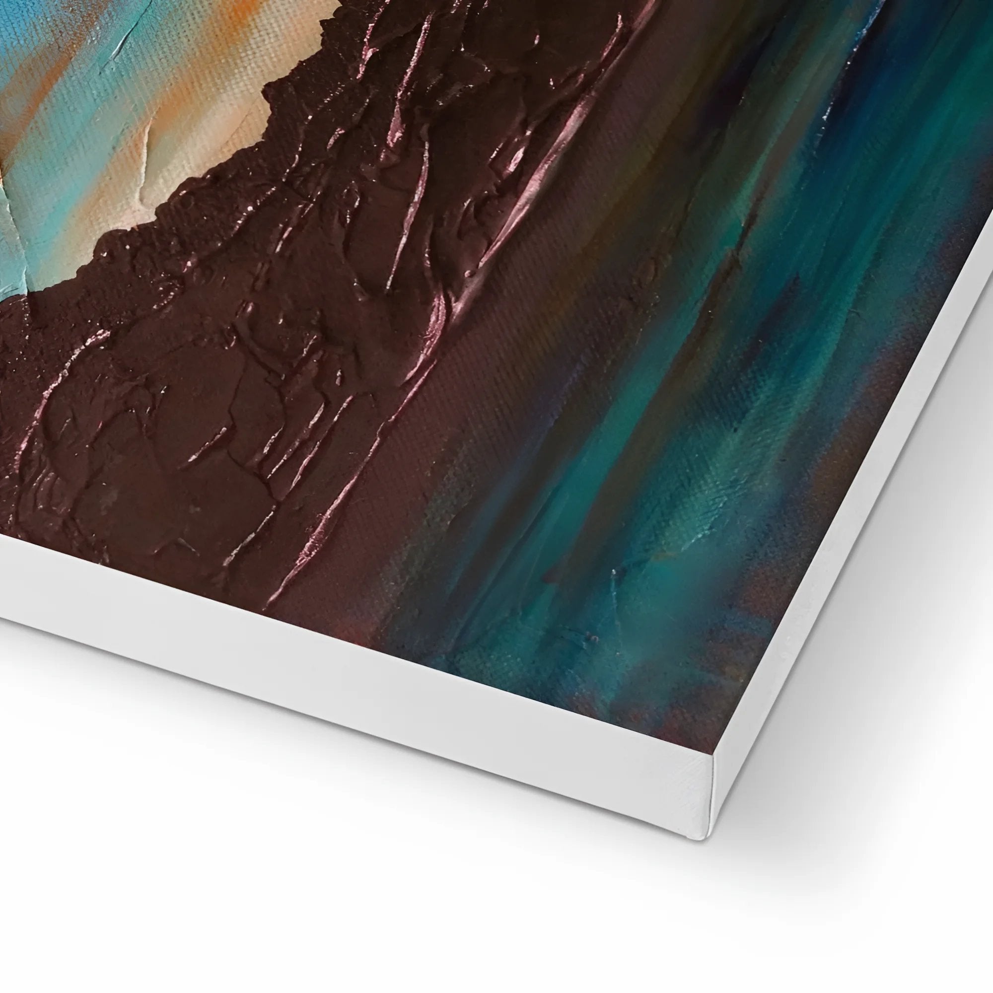 Textured abstract painting on white canvas titled The Cuillin From Elgol Canvas