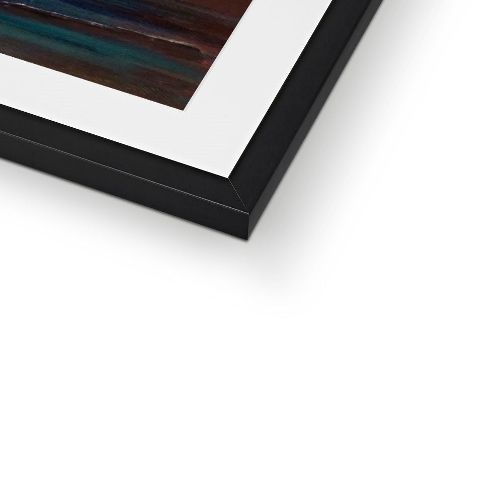 Framed abstract painting with black frame and white mat for The Cuillin From Elgol print