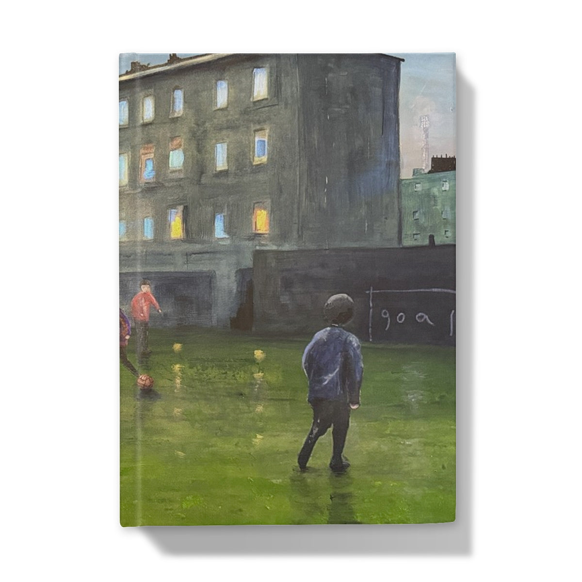 Green grass canvas wall art print in Time Hardback Journal