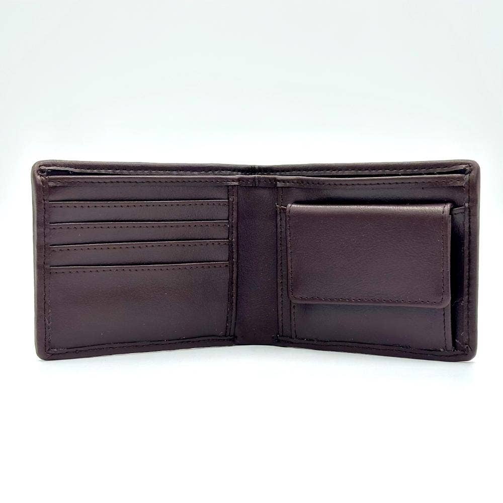 Harris Tweed Bifold Coin Wallet Blue Brown Check