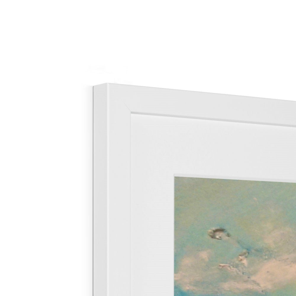 White framed Bosta Beach Lewis abstract cloud pastel art print