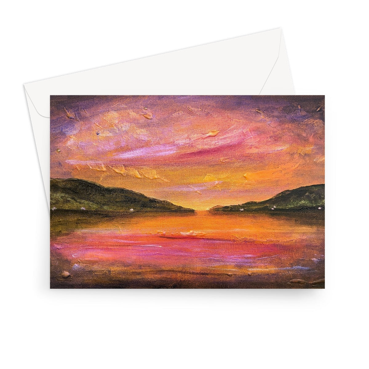 Dawn Breaks Over Loch Ness Greeting Card - Lochs & Mountains Art Gallery Scotland - Free Shipping Worldwide