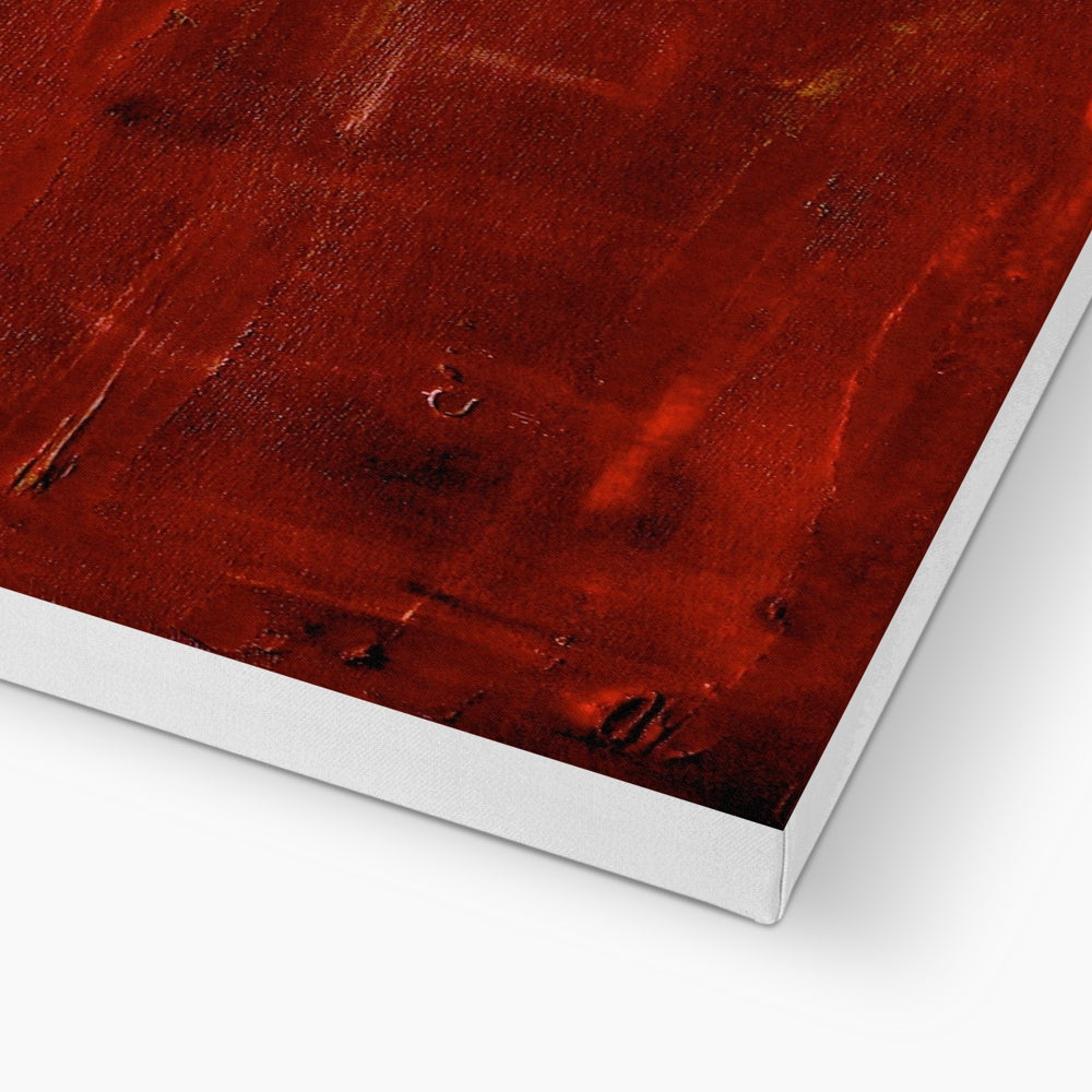 Red textured canvas art print with metallic accents in Deep Clyde Dusk