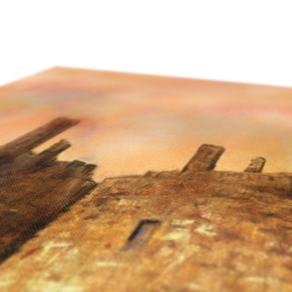 Rustic brown wooden crate on Dirleton Castle & Gardens canvas