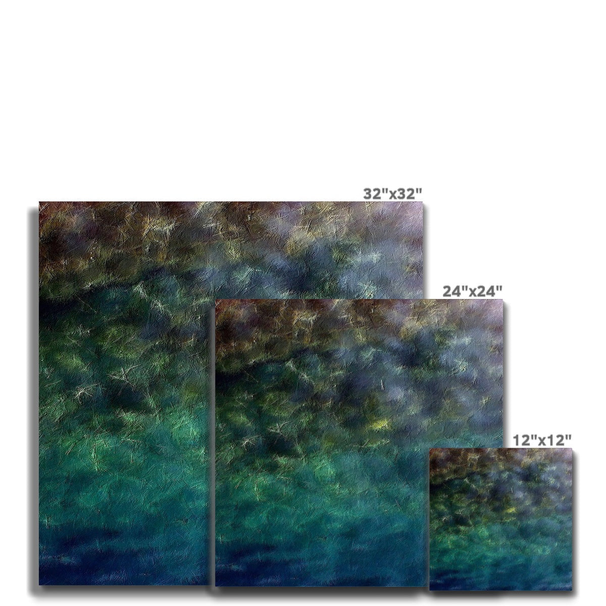 32x32 Diving Off Porto Venere abstract textured blue green print