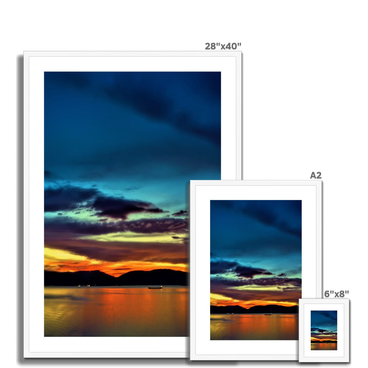 28x40 Framed Dreaming Of Sunset Vibrant Landscape Print