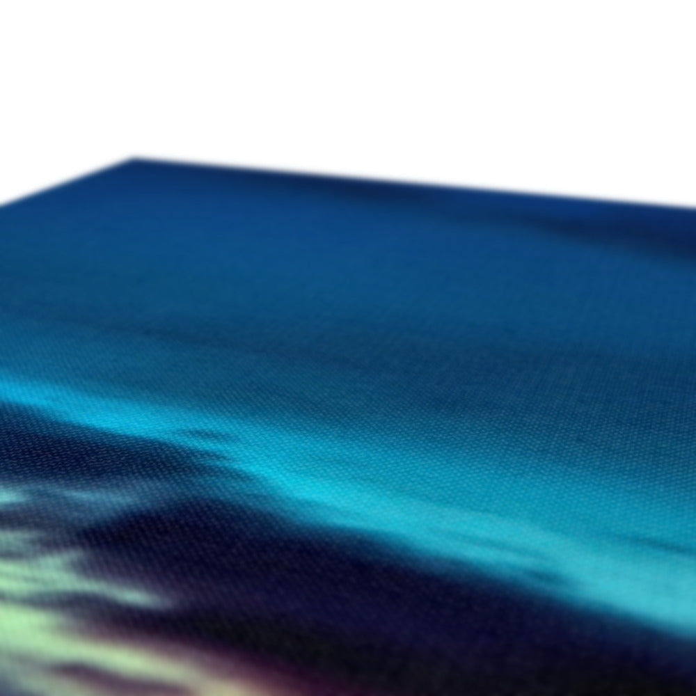 Blue and purple abstract sunset canvas print with glossy finish