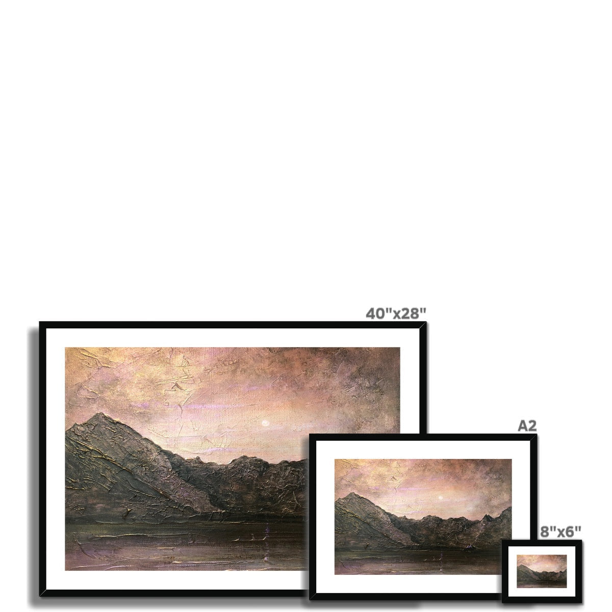 Dubh Ridge Moonlight: impressionistic mountain art print