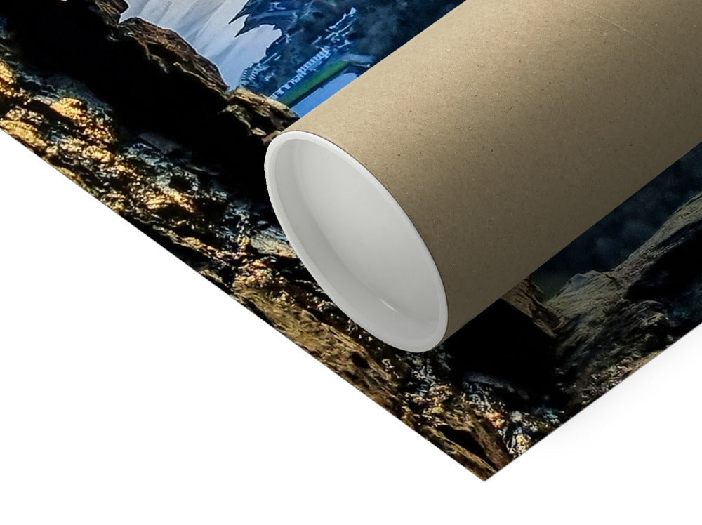 Dun na Cuaiche sunset over Inveraray in brown tube print