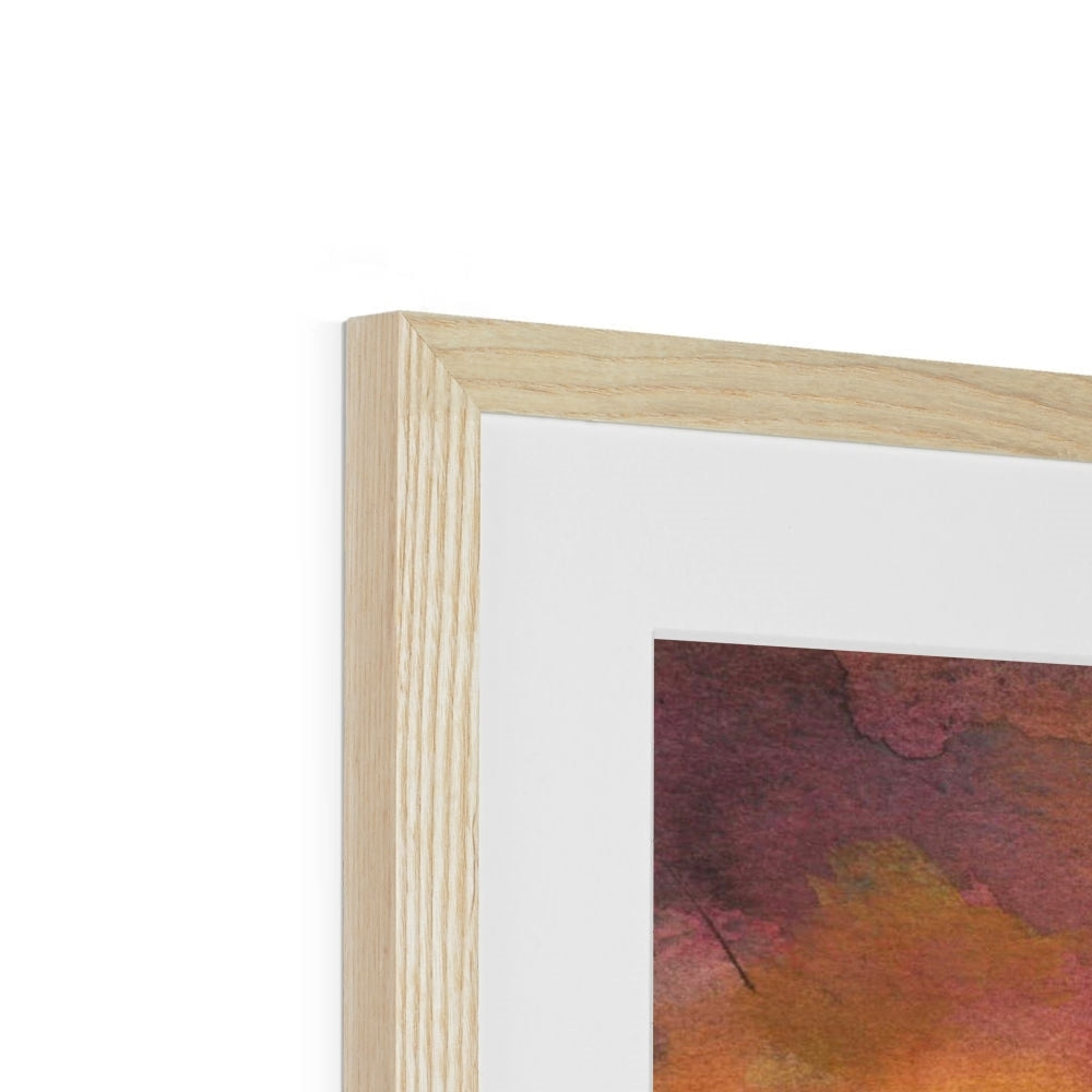 Dunoon Dusk Art Print in light wood frame with white mat