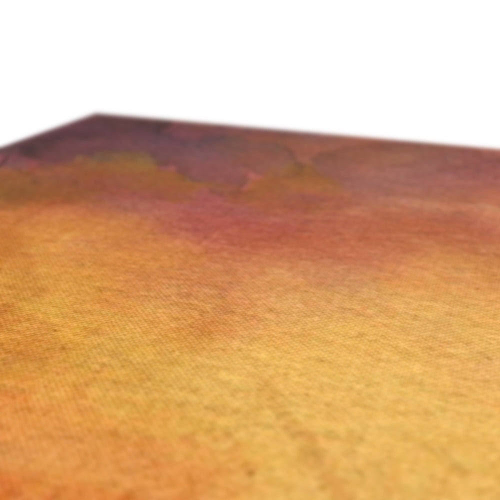 Orange yellow textured fabric coaster with brown edge from Dunoon Dusk Canvas Prints