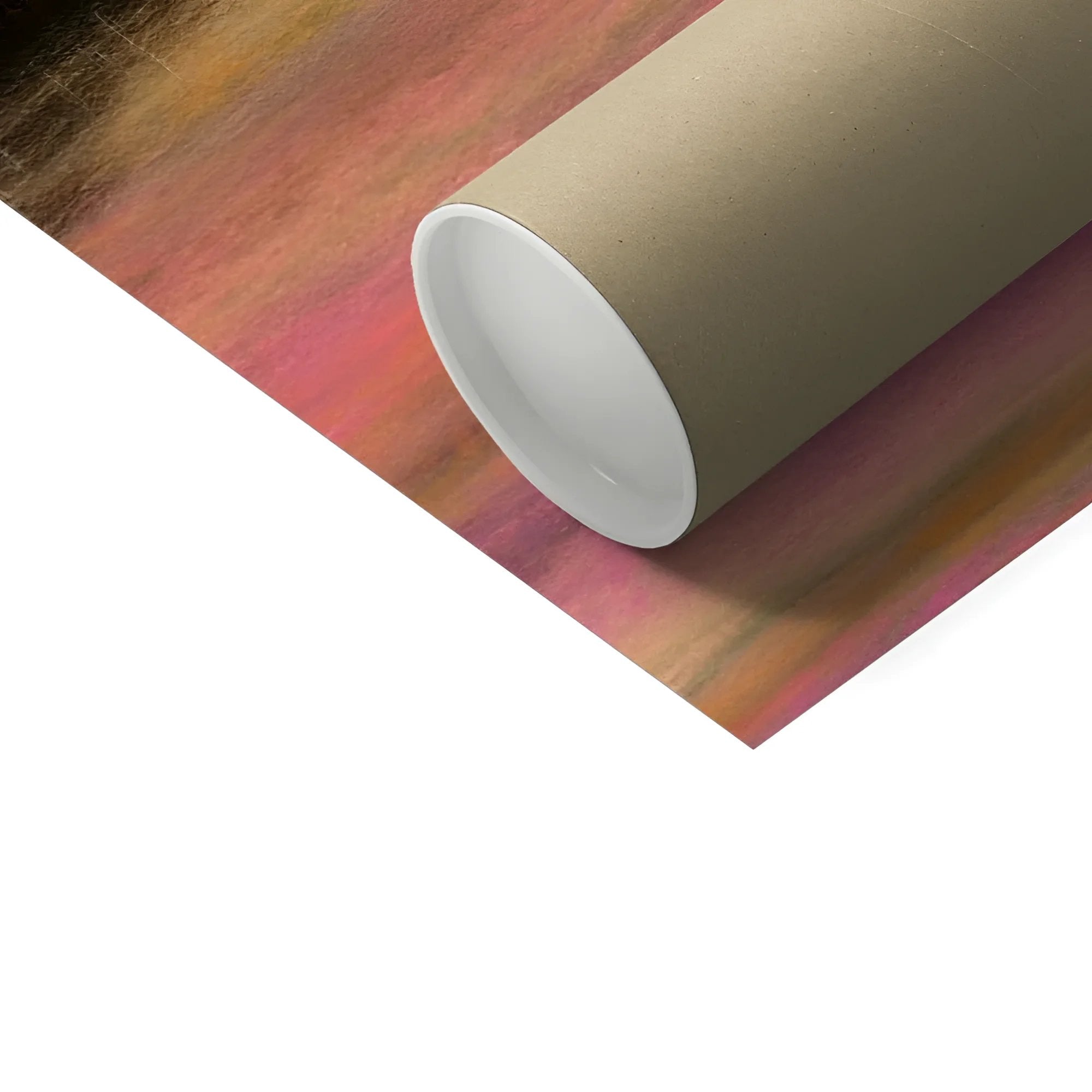 Rolled canvas print featuring an abstract warm-colored design from Dusk Over Arran Artist Proof Collector Print