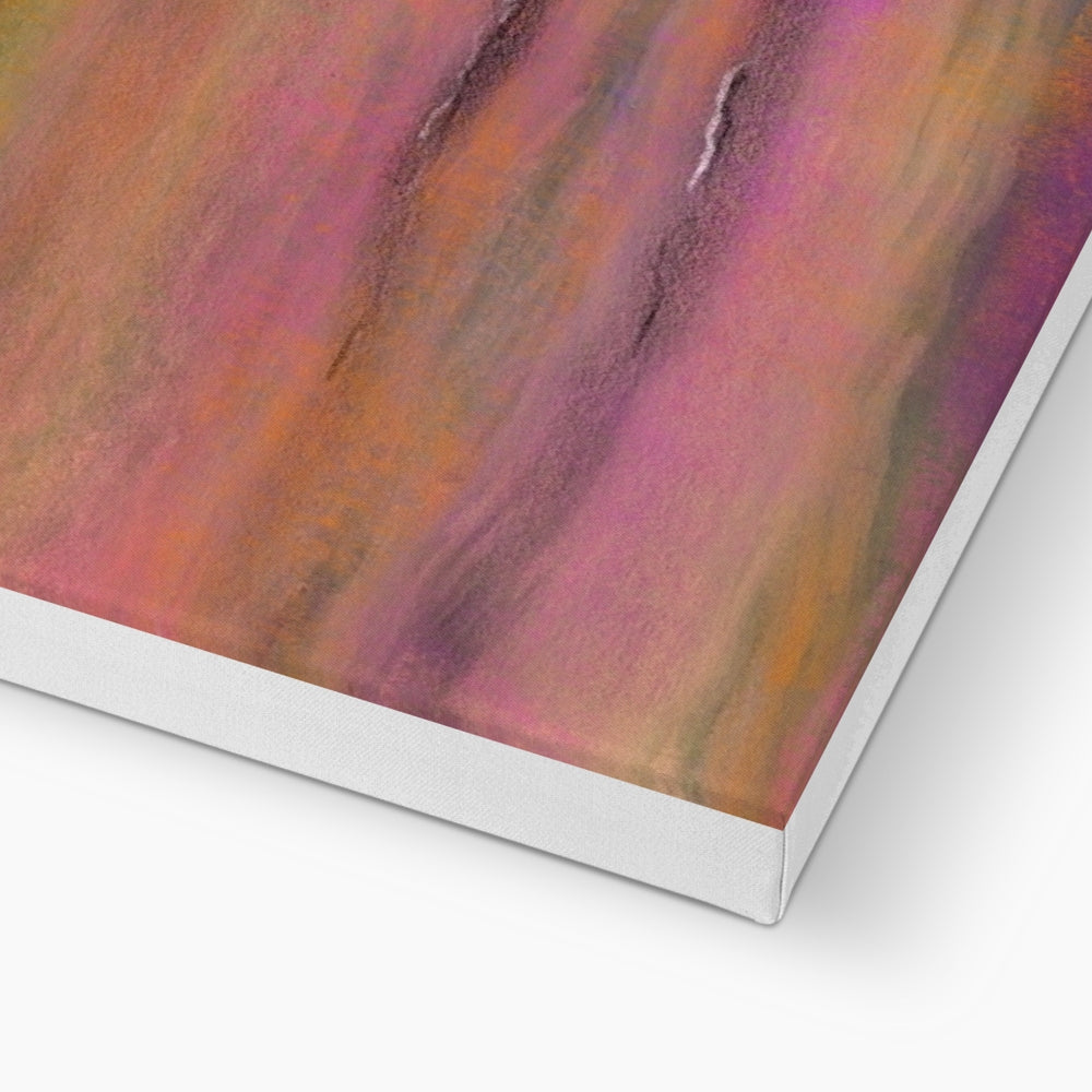 Vibrant abstract textured canvas print titled Dusk Over Arran & The Cloch Canvas