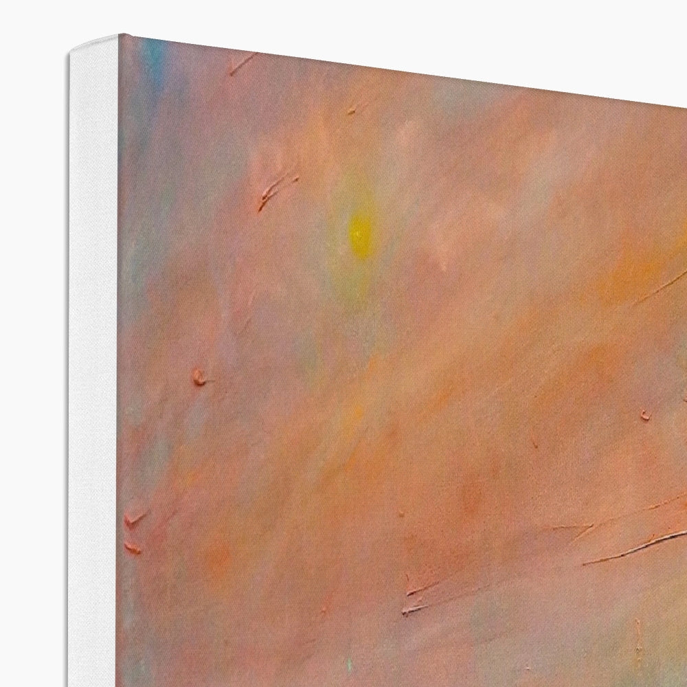 Abstract painting titled Dusk Over Gourock on stretched canvas with white border