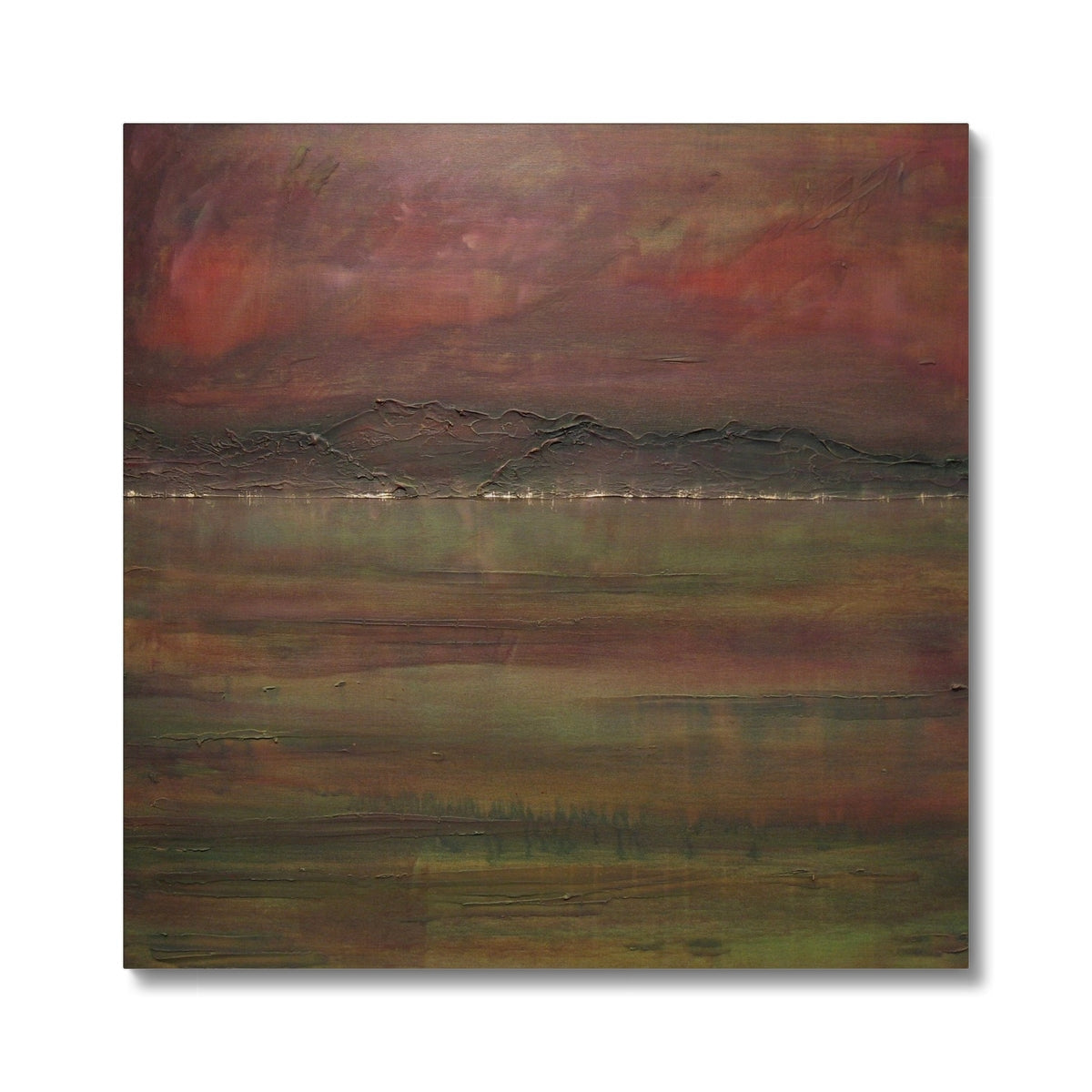 Abstract dusk storm brewing on the Clyde in muted earth tones