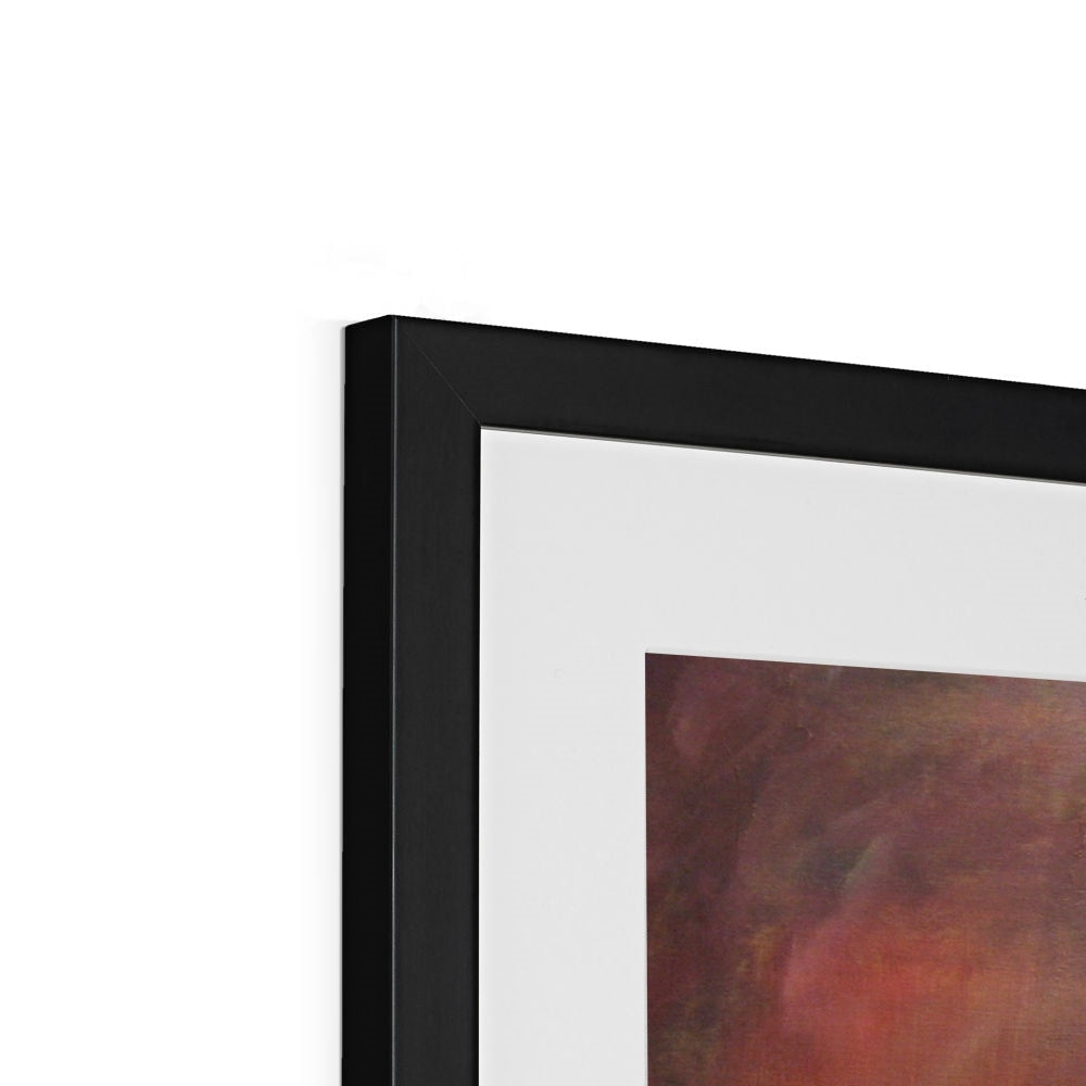 Black matte frame with white mat and Dusk Storm Brews On The Clyde abstract art print