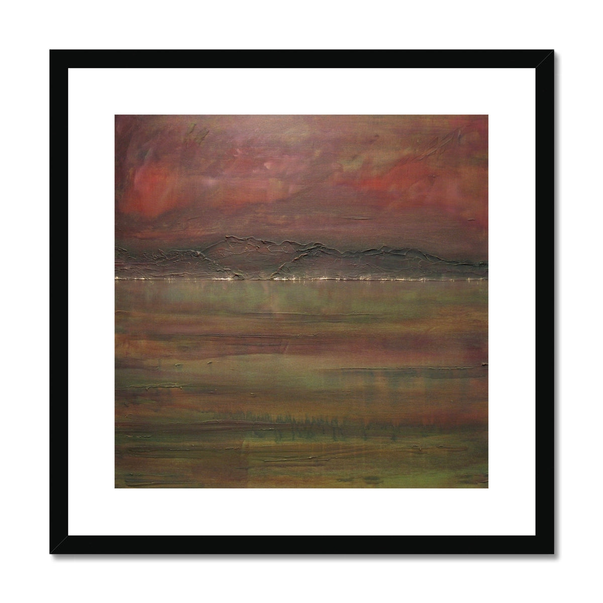 Black framed Dusk Storm Brews On The Clyde abstract landscape print