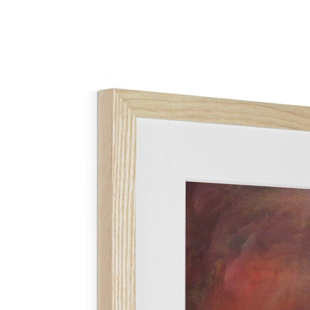 Light wood frame with white mat and Dusk Storm Brews On The Clyde abstract print