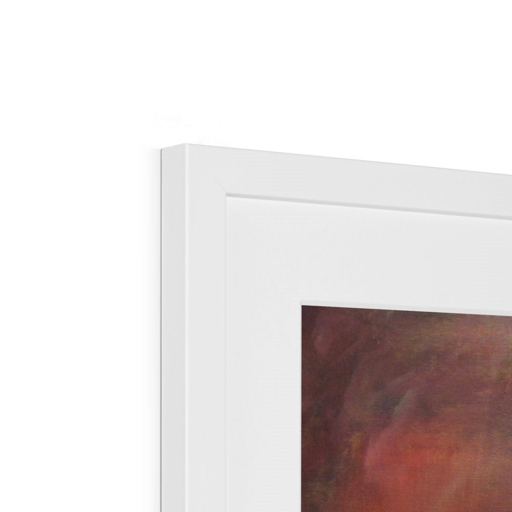 Matte white rectangular frame for Dusk Storm Brews On The Clyde art print