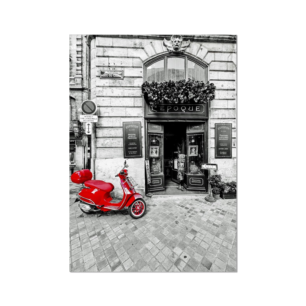 Bordeaux Vespa - Tirage d'art ROUGE