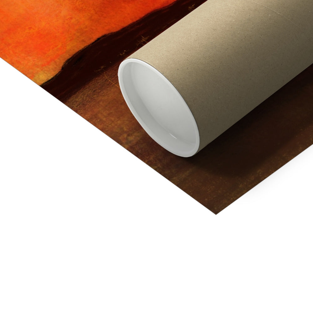 Broughty Castle Sunset beige paper towel roll on brown surface