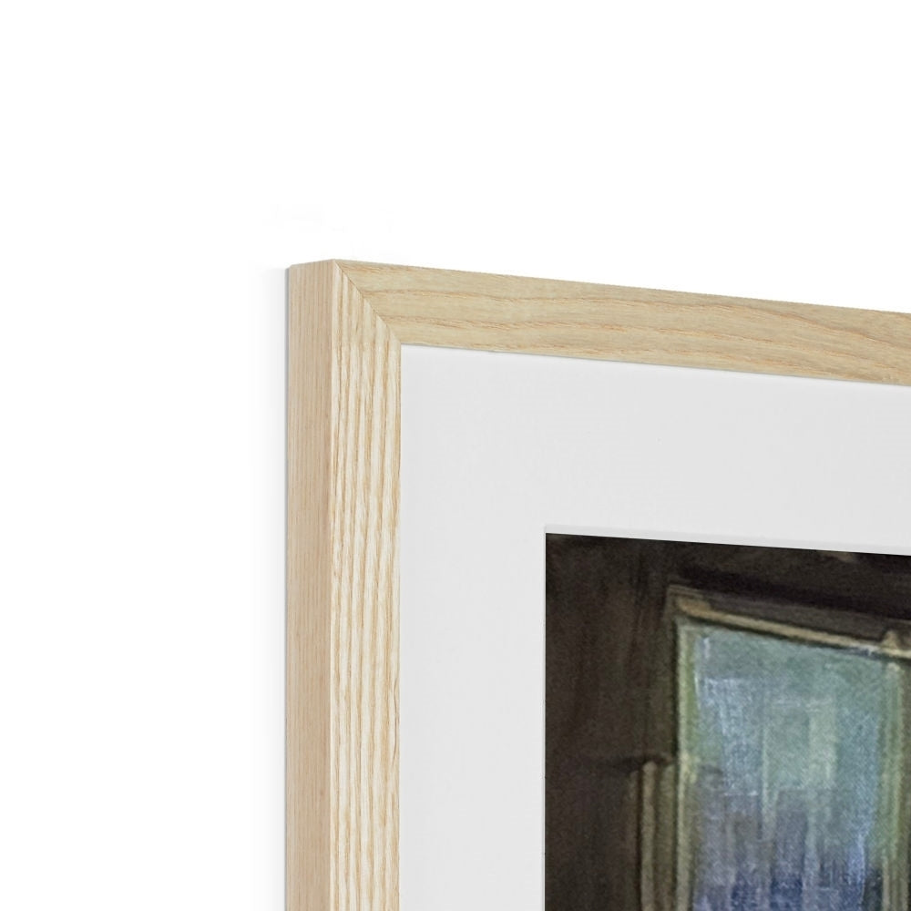Light oak frame with white matting and glass for Time Art Prints