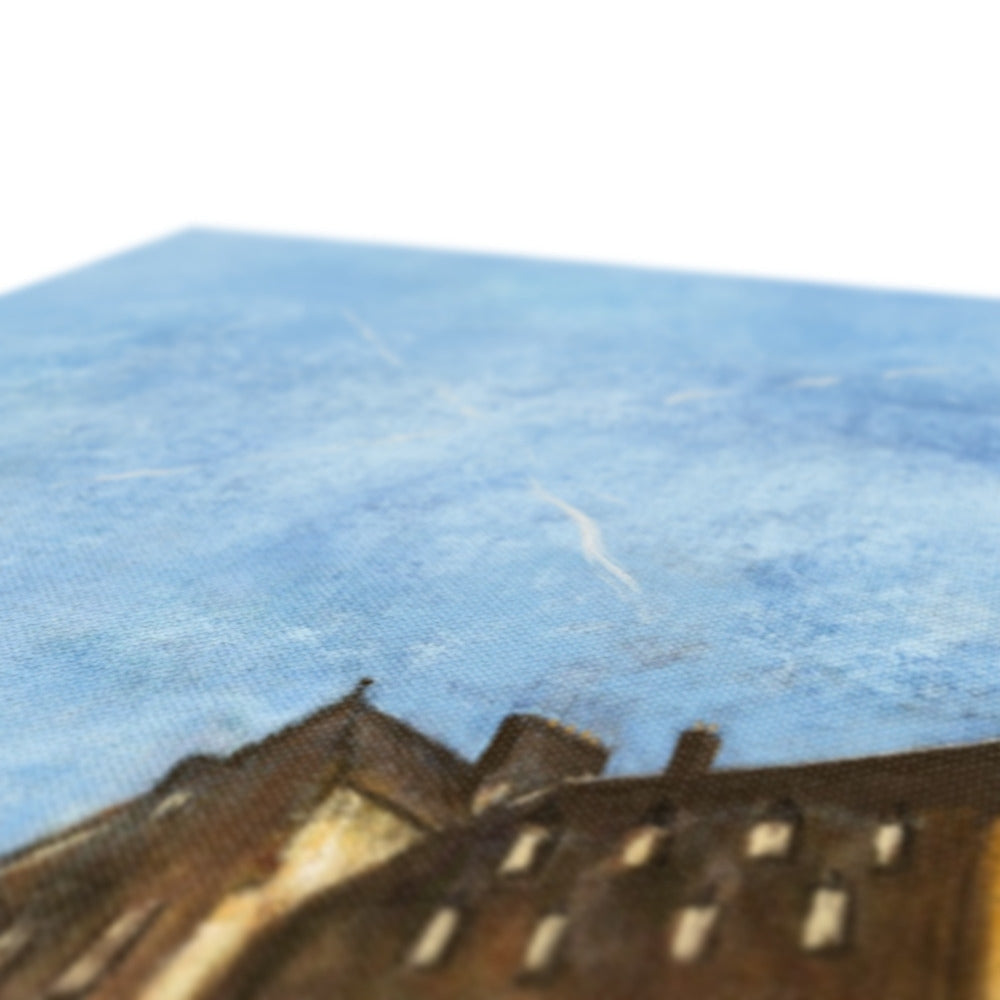 Edinburgh Castle Canvas Print: Blue Ocean Wave with White Foam Crest