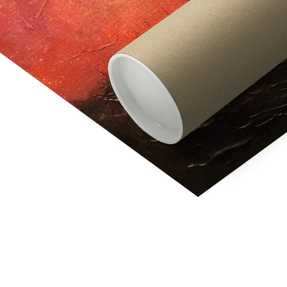Brown cardboard tube with white cap for Edinburgh Castle Fireworks print