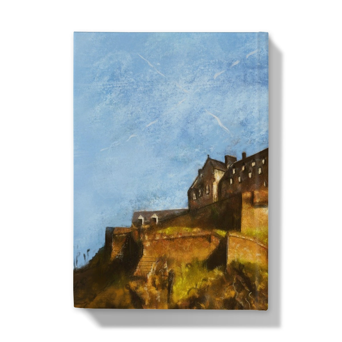 Edinburgh Castle journal with brown stone wall canvas print